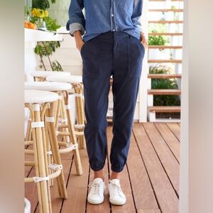 Frank & Eileen Jameson Linen Blend Utility Jogger Pant in Navy Women’s Size 2